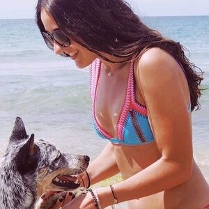 [ Benedetta] Tri Star Crochet Trim Tie Back Bikini Top Handcrafted in Columbia